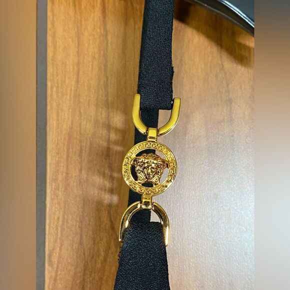 Versace  Medusa-Embellished Satin Cocktail Dress size 40/us size 4 - Picture 9 of 16